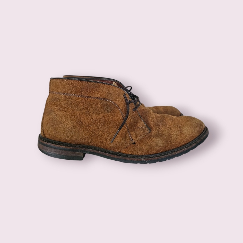 Allen Edmonds Katmai Chestnut Brown Suede Distressed Chukka Boots Sz 8 D